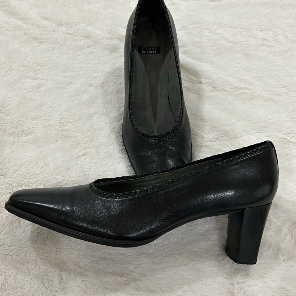 Stuart Weitzman Black Leather Pumps